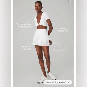 ALO Grand Slam Tennis Skirt - White